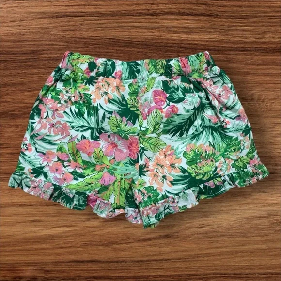 Janie and Jack Tropical Floral Ruffle Hem Shorts Size 12-18 Months - Picture 2 of 4